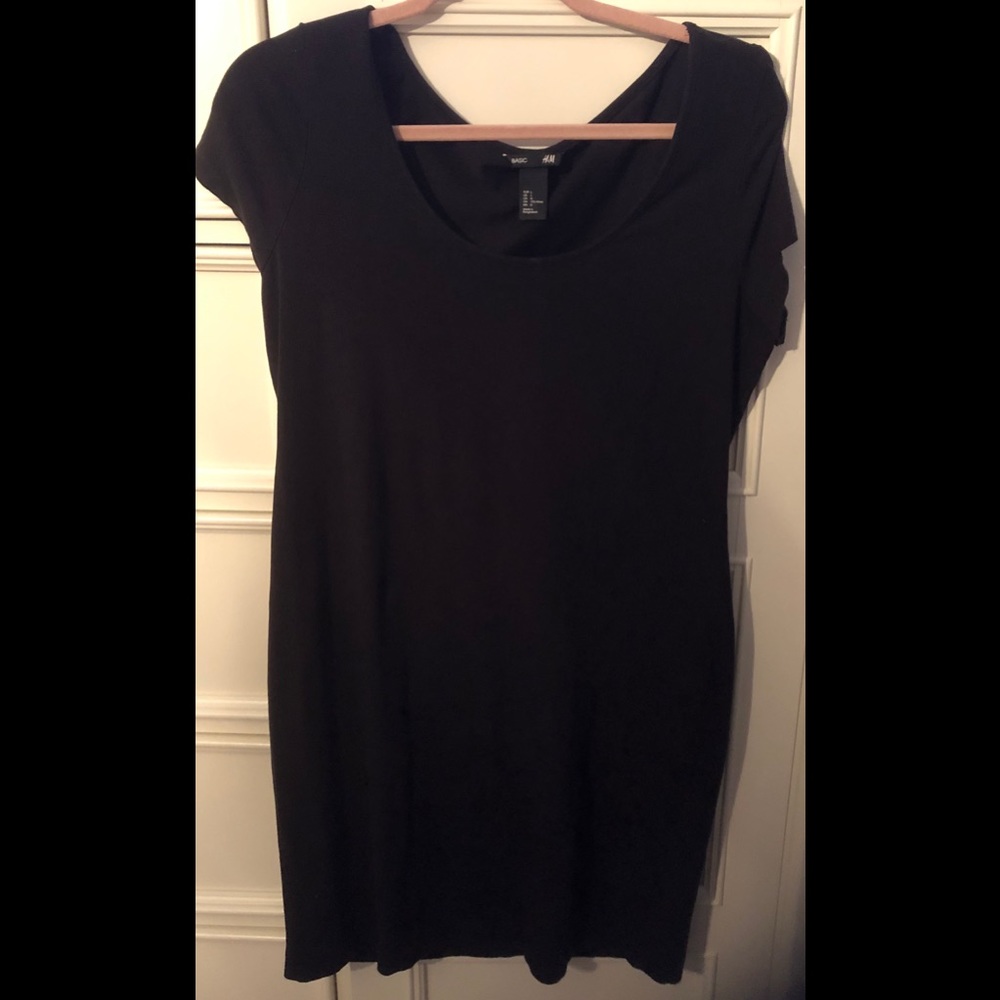 Cute knee length black T-shirt dress